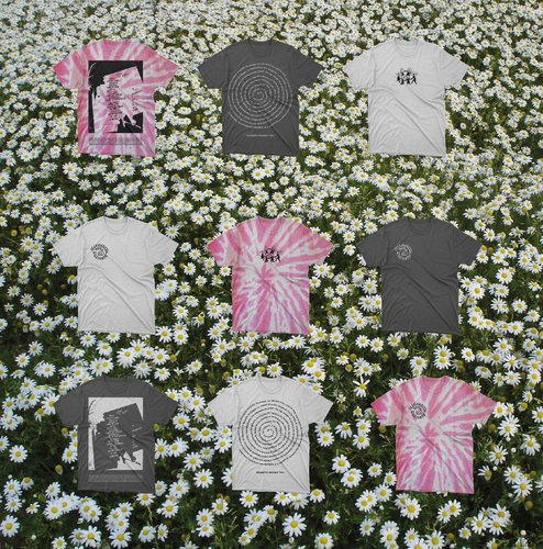 Collage todas las camisetas merch Margarita Siempre Viva